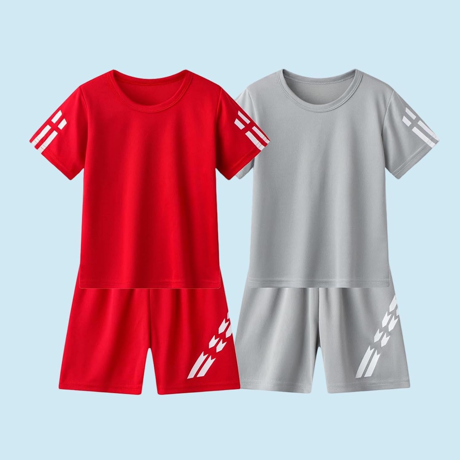 Boys' Summer Clothes Sets Short Sleeve 2 Piece Casual Sports Outfit Shirt+Shorts Fashion Athletic Quick-Dry 3-14Y