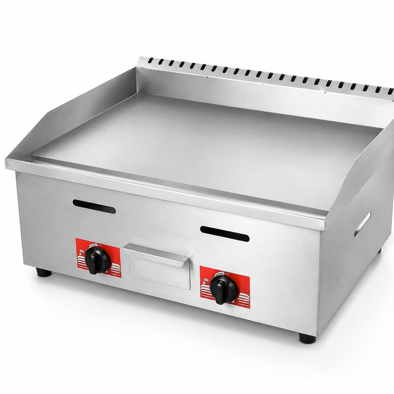 Plancha de gas comercial, placa plana antiadherente de acero inoxidable resistente para asar hamburguesas y cocinar al aire libre de volumen medio a alto