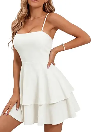 MISSMILLER Women's Backless Bow Tie Short Mini Dress, Sexy Cowl Neck, Suitable for Wedding Guest and Occasions