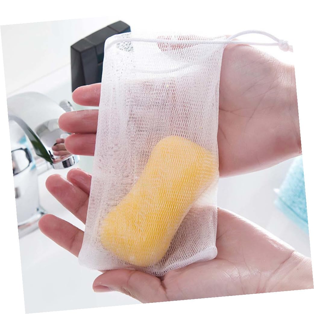 10Pcs Foaming Mesh Cleanser Soap Pouch Durable Soap Net for Face Wash Body Use and Comfortable Texture for Storing Soap for Shower and Bathroom