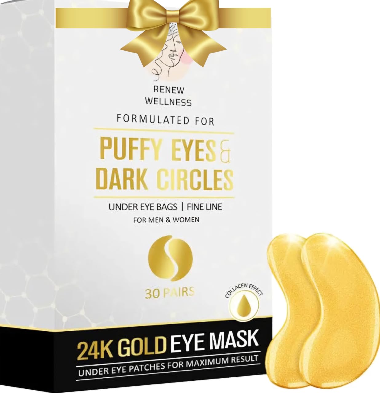Renew Wellness 24K Gold Eye Mask 30 Pairs