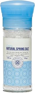 3.8oz Bodrum Co. Natural Spring Salt Grinder - Premium Unrefined Mineral, Low Sodium, 84 Essential Minerals, Pollution-Free, Kosher Certified