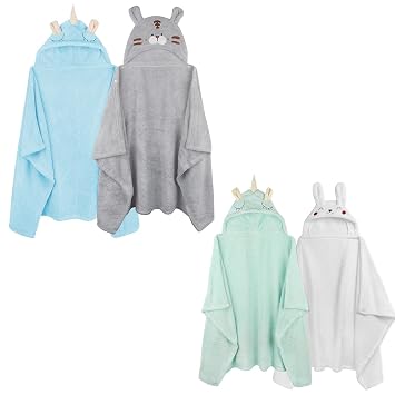 4-Pack Toddler Towels Hooded Baby Bath Towels for Boy Girl 0-5 Years, Soft Absorbent Toddler Bath Towels Hooded Baby Towels Baby Beach Towels, Large 50 x 32 Thick Baby Hooded Towels for Kids