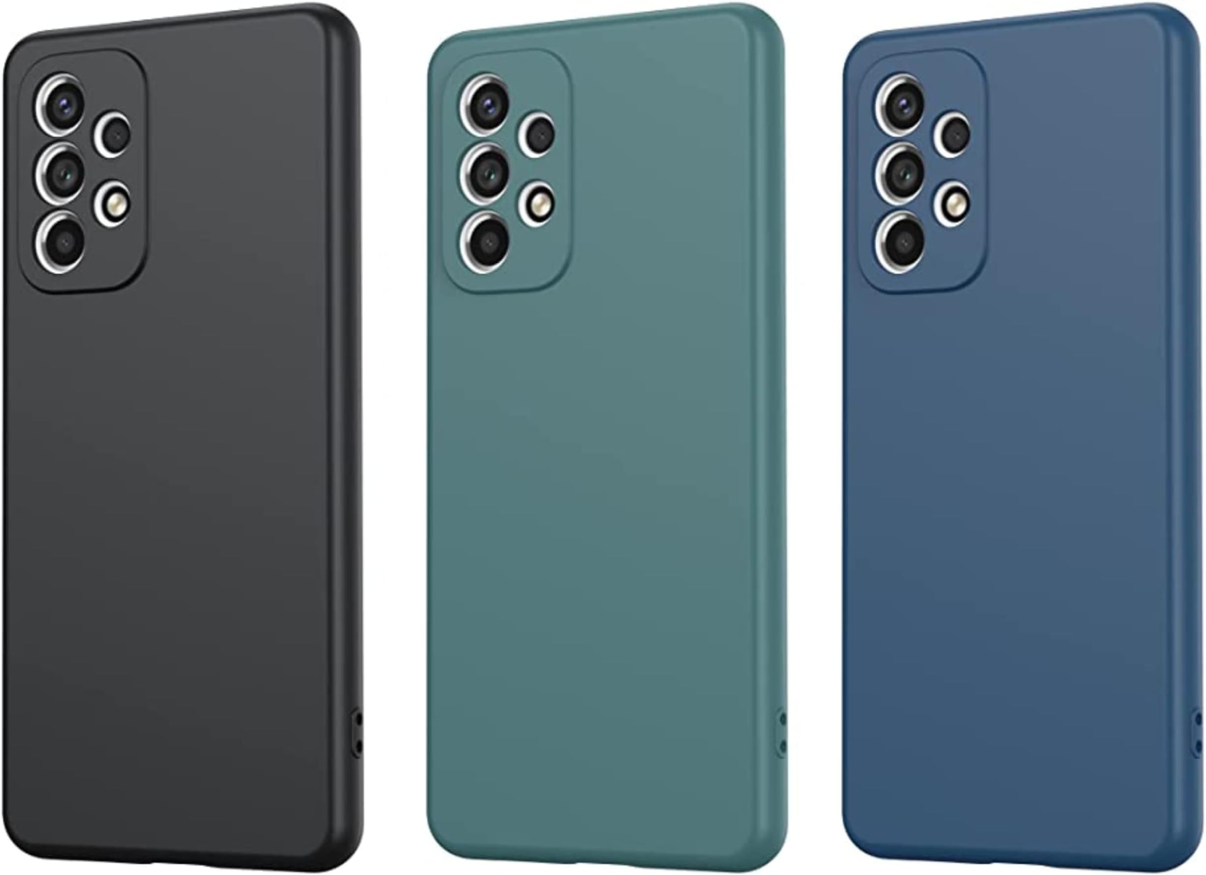 SARAOONT2 PCS CASE Compatible with Samsung Galaxy A52 / A52 5G / A52s 5G global matte soft silicone tpu case cover - slim fit colorful & good grip