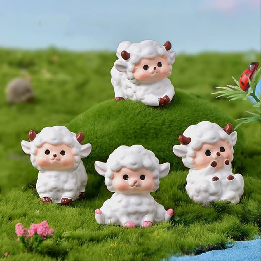 Amazon.co.jp: かわいい羊の小さな像小さな置物工芸品フィギュア装飾 