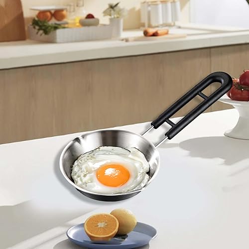 Miniatura 5 de Mini cacerola de acero inoxidable antiadherente con 2 boquillas para tortilla para estufa al aire libre