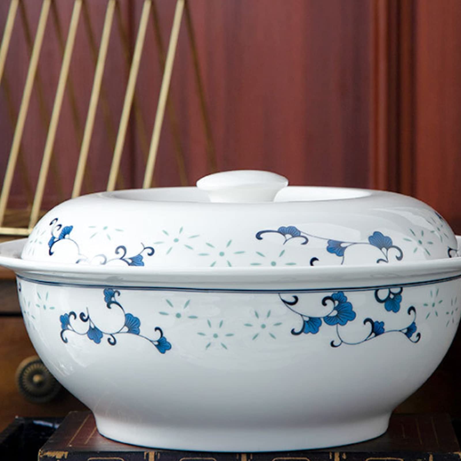 Zestaw Naczyń Ceramicznych W Stylu Retro, Piękny Zestaw Porcelany W Kolorze Niebieskim I Białym, Idealny Na Domowe Przyjęcie, Wesele, Hotel, Boże Narodzenie