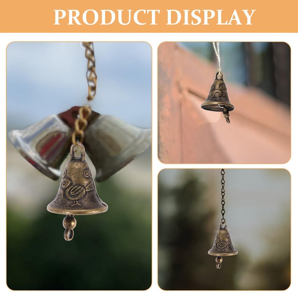TOYANDONA 10 Pcs Craft Small Brass Carved Bells: Mini Vintage Bells Small Rustic Country Jingle Vintage Bronze Tone Miniatures for Dog Collars, Pet Charms, Christmas Tree Ornaments, Holiday Creations