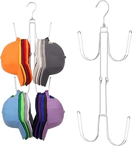 ZEDODIER Hat Hangers for Closet, Rotatable Metal Hat Organizer, Max 40 ...