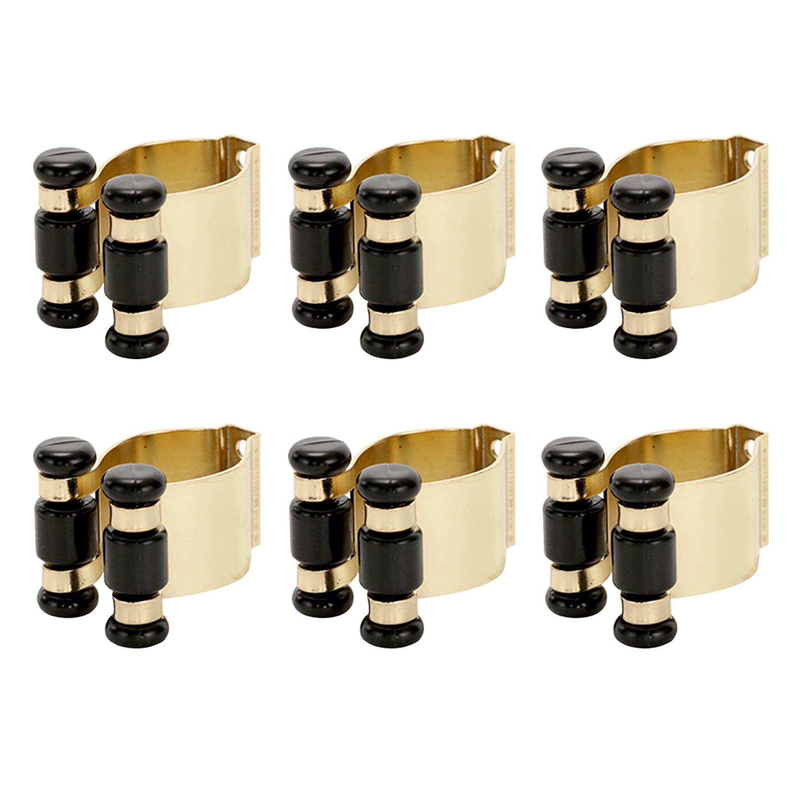 AOOCEEPAW 6pcs Billiards Snooker Cue Wall Mount Stick Holder Pool Cue Clips Rack for Pool Cue, Fishing Rod Storage Rack(Gold Black)