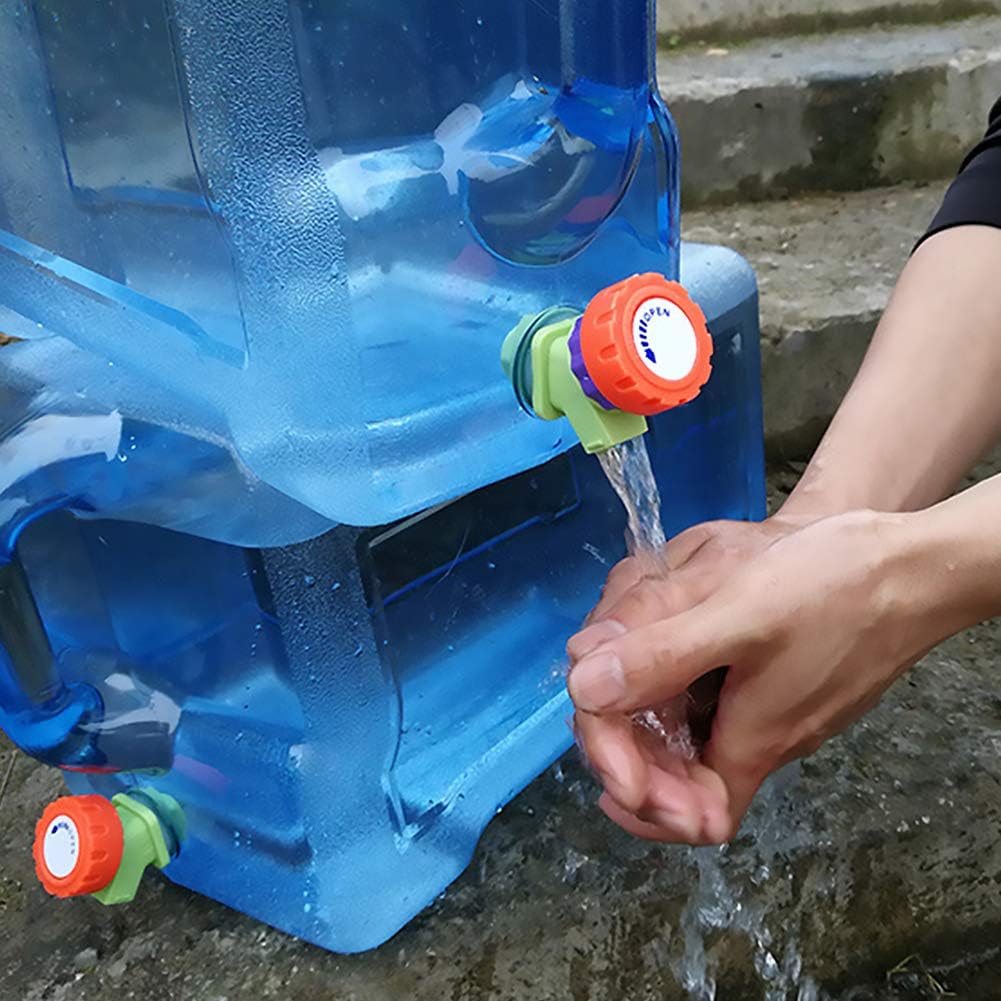 ASIEIT 8L Water Container, Large Capacity Emergency Water Storage Bucket with Detachable Faucet, Portable Overlanding Water Tank with Large-diameter Barrel Opening Design for Camping Fishing Picnic