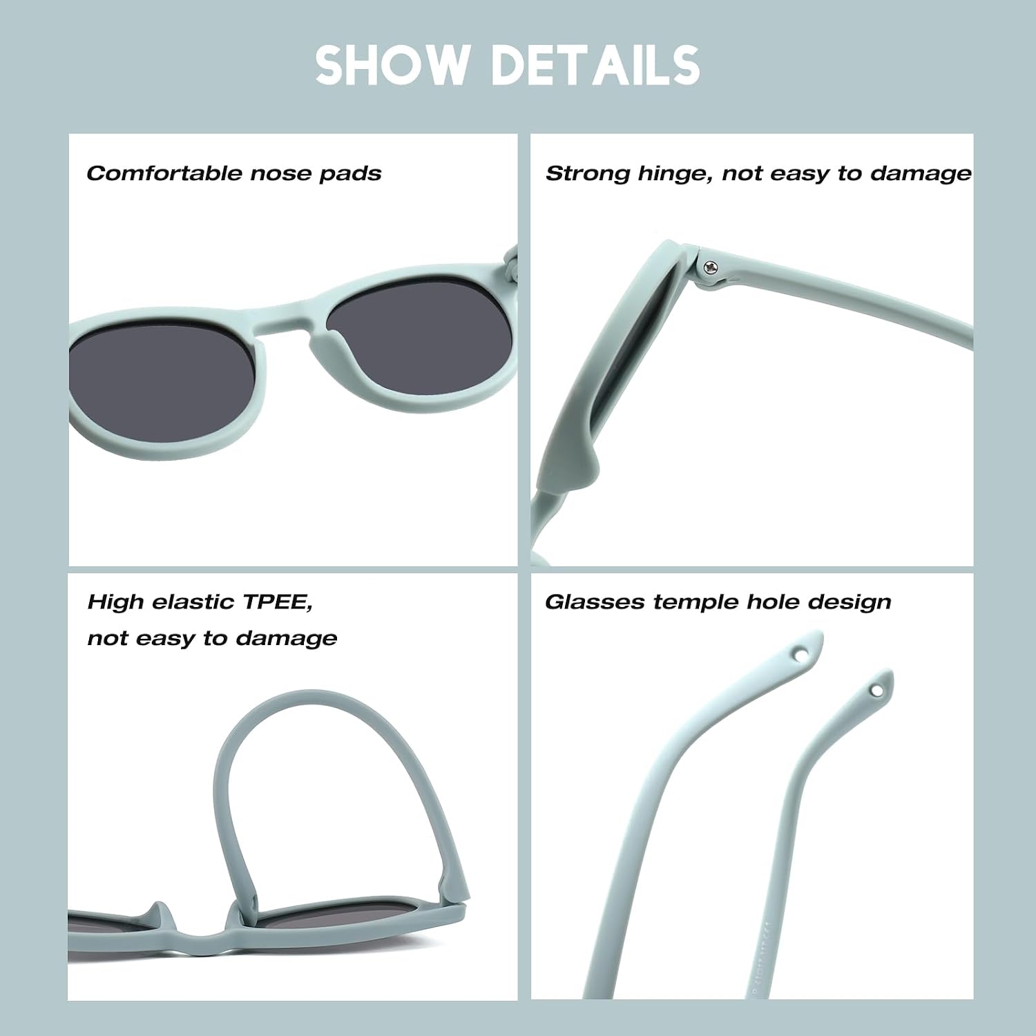 Baby First Sunglasses with Strap Round Flexible UV400 Polarized Infant Sunglasses for Ages 0-24 Months