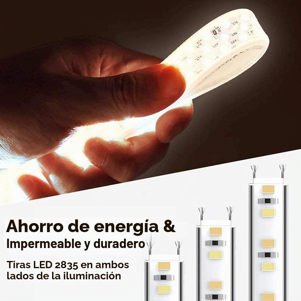 SIRHONA Espejo de Baño 60x100cm Espejo Baño con Iluminación LED, Espejo de Pared con Interruptor Táctil,Espejo de Luz de Baño con ANTIVAHO Luz Espejo de Pared con Accesorios