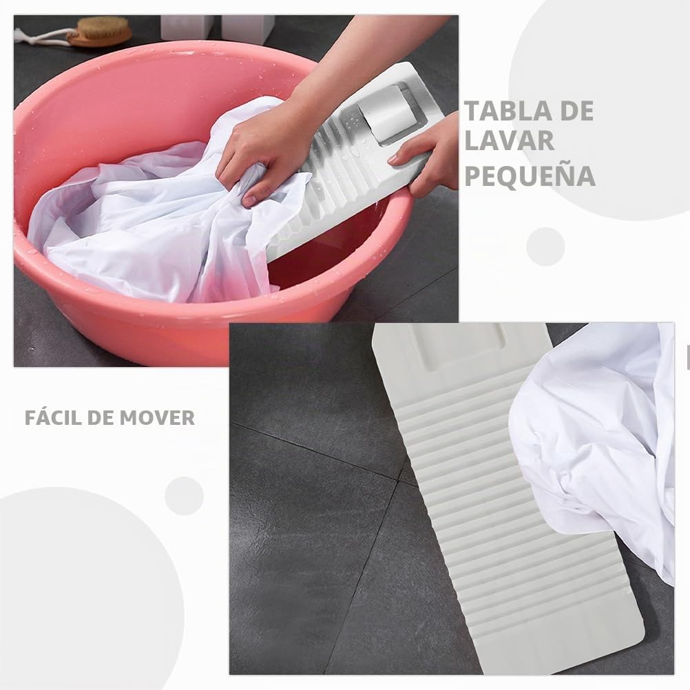 Amosfun Tabla De Lavar De Plástico Reutilizable 20.47X7.48 Pulgadas Ligera Y Portátil para Lavar Ropa Interior Calcetines Y Ropa De Bebé Ideal para Viajes Y Camping
