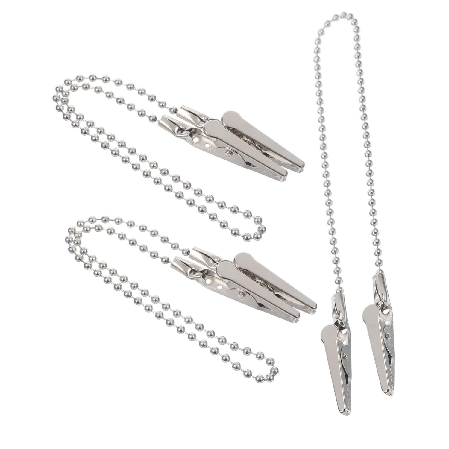 Ciieeo 3pcs Beaded Chain Napkin Bib Clips Holder Clips for Patient Napkins Dental Bib