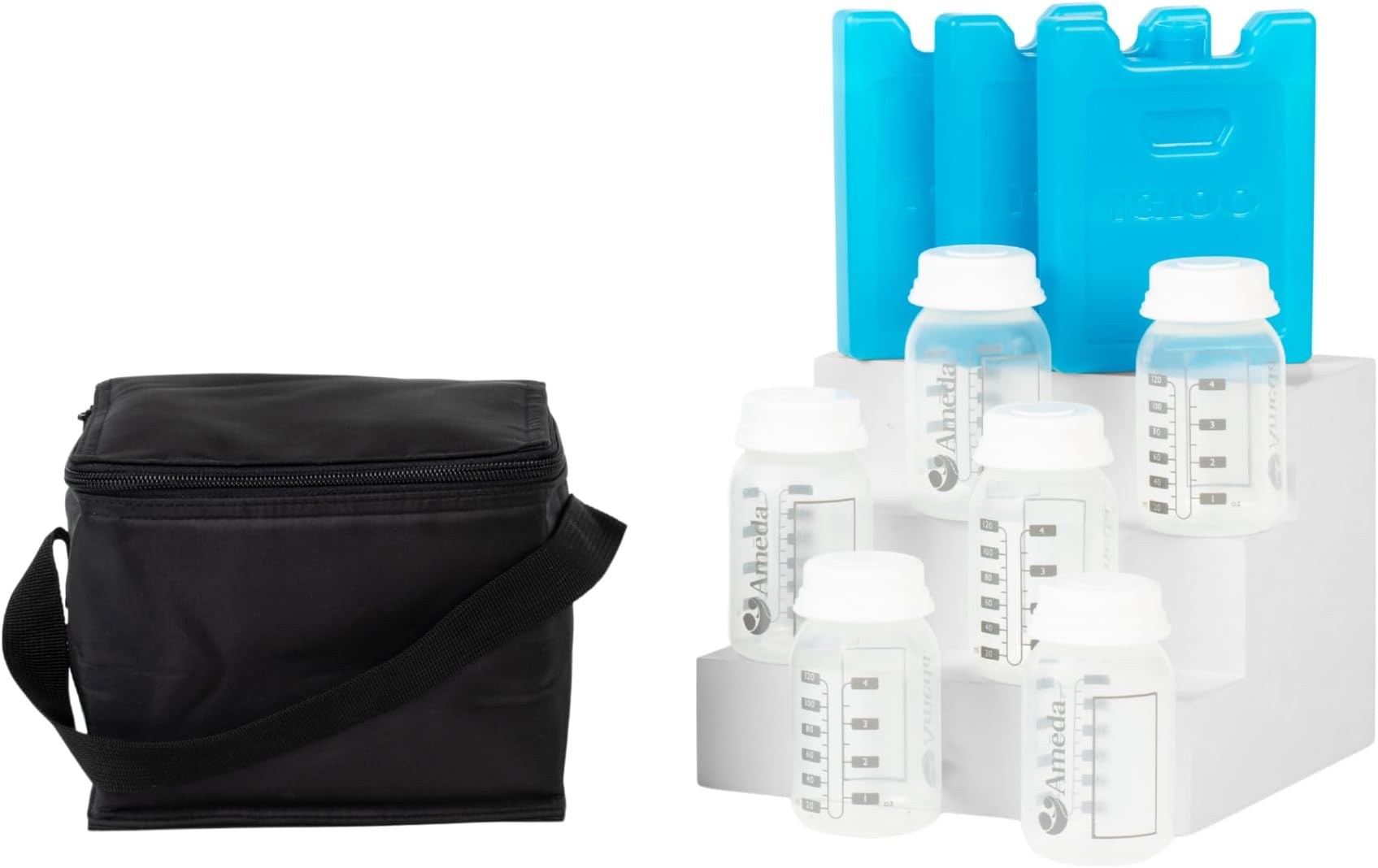 Ameda Mya Cool N Carry Breast Milk Cooler Bag | Insulated Bag + 6 Bottles