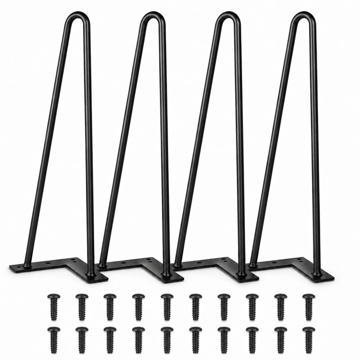 DIY Metal Hairpin Legs Heavy Duty Furniture Legs for Center Table Coffee Table Desk Bench with 0.4" Iron Rods Industrial Style Set of 4 (Black, 18 inches)-image-14