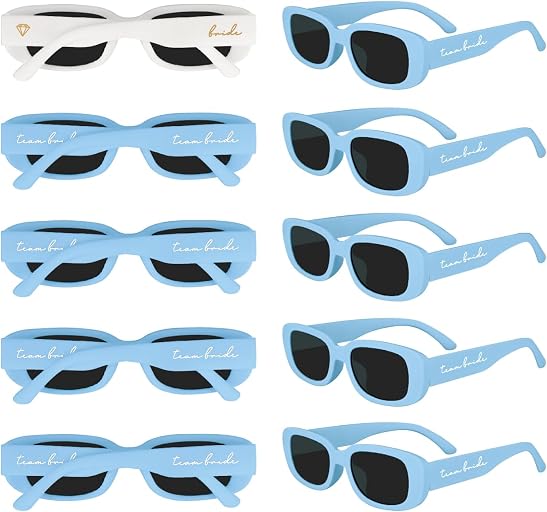 LotsBuyLots 10 Pack Retro Rectangle Sunglasses Women Vintage Square Glasses for Bachelorette Party Favors Bridesmaid Gifts
