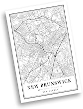 Black & White Poster of New Brunswick Jersey Nj | 11x17 12x18 16x24 24x36 Minimalism Unframed Wall Art | Minimal Traveler Print for Gift | Minimalist Artwork for Modern Home Office Decor 7