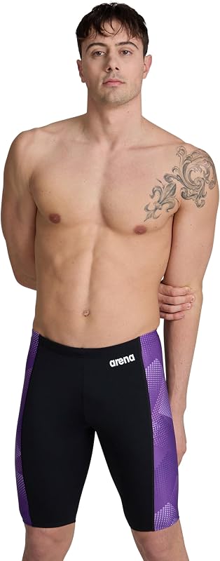 Men's Performance Halftone Team Print Swim Jammer Intensive Training Bathing Suit