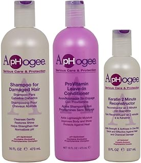 ApHogee Shampoo for Damaged Hair + ProVitamin Leave-In Conditioner 16oz + Keratin 2 Minute Reconstructor 8oz"Set"