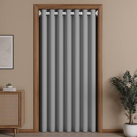 Amazon Adsns 間仕切りカーテン 仕切りカーテン のれん スタイル カフェカーテン おしゃれ 北欧 つっぱり 間仕切り カーテン ドア カーテン 目隠し 仕切り 出窓 おしゃれ ロング グレー ハトメ カーテン かわいい 出入り口 パーテーション 250 0cm 目隠し のれん