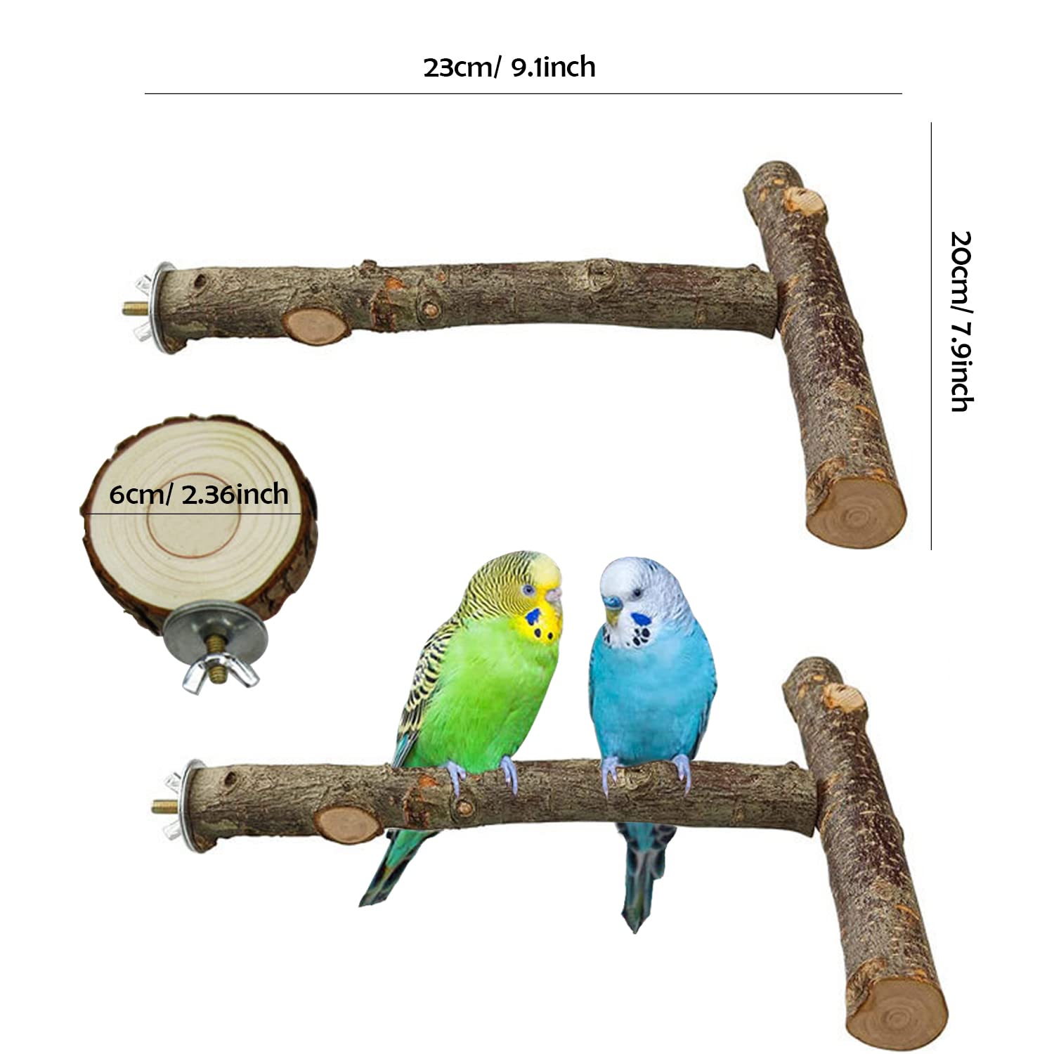 6 Pz Posatoi per Uccelli, Posatoi in Legno Posatoio per Pappagalli per Posatoi Legno per Pappagalli, Posatoi per Uccelli Legno Naturale, per African Parrot Birds