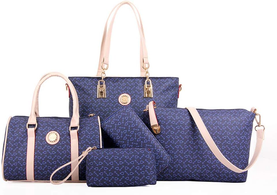 Women Handbag Set 6 Pcs PU Leather Tote Purse Set Multi-purpose Classic Shoulder Bag