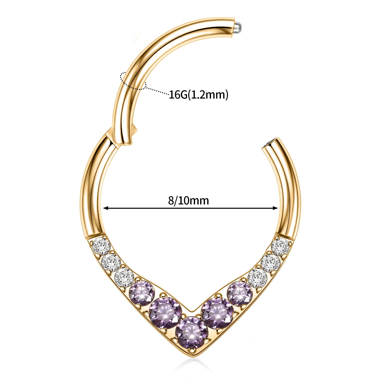 hengkaixuan Teardrop Daith Earrings Septum Jewellery Nose Hoop Ring Surgical Steel Daith Rook Tragus Piercing Jewellery Septum Clicker Ring Small Hoop Earring — view 3