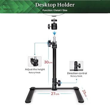 Tripod ve cep telefonu tutuculu, 10 inç LED halka lamba, kısılabilir selfie halka lamba, 3 aydınlatma modu ve 10 parlaklık kademesi, Tiktok, canlı yayın, makyaj, YouTube için (siyah)