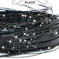 Vista 3 de Kit de oropel para el cabello con herramientas, extensiones de cabello de oropel negro, 6 piezas, 1200 hebras con brillantina, kit de oropel