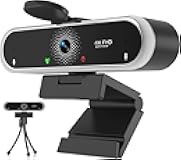 NIVEOLI Webcam 4K with Microphone & Privacy Cover for PC/Laptop, USB Computer Camera Plug & Play with Auto Light Correction for Video Calls, Live Streaming Gaming & Online Meetings