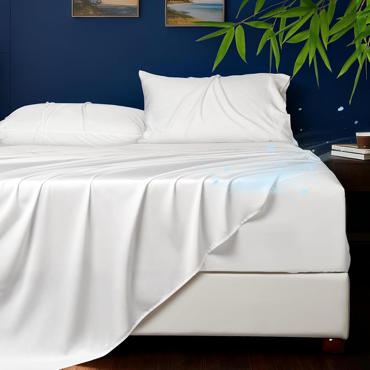 HYPREST Rayon Derived from Bamboo Sheets California King Extra Deep Pocket | Cal King Sheet Set Silk Soft Breathable No Sweat Luxury Bed Sheets Extra Deep Pocket Fits 18 to 24 Inch Mattress Cooling Feel