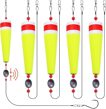Popping Cork Float Rigs, Slip Bobbers Fishing Redfish Speckled Trout Popping Corks Weighted for Saltwater Freshwater 2in 3in 4in 5in