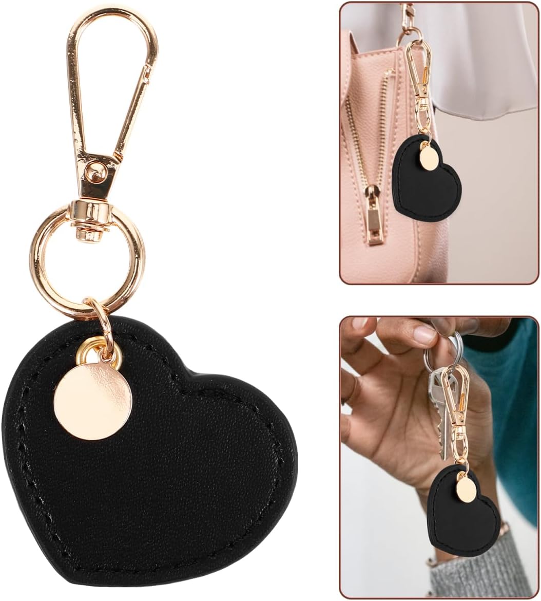GALPADA Leather Heart Keychain: Fashion Leather Keychain, Heart Key Ring Bag Charm, Car Key Purse Accessories Charms - Image 3