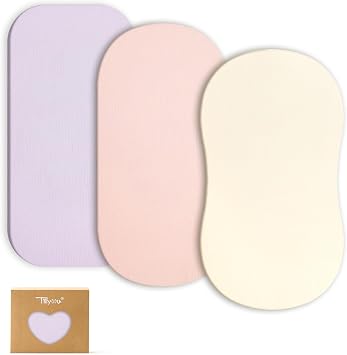 3 Pack Muslin Bassinet Sheets Girls, Boys, Fitted SheetPink Purple