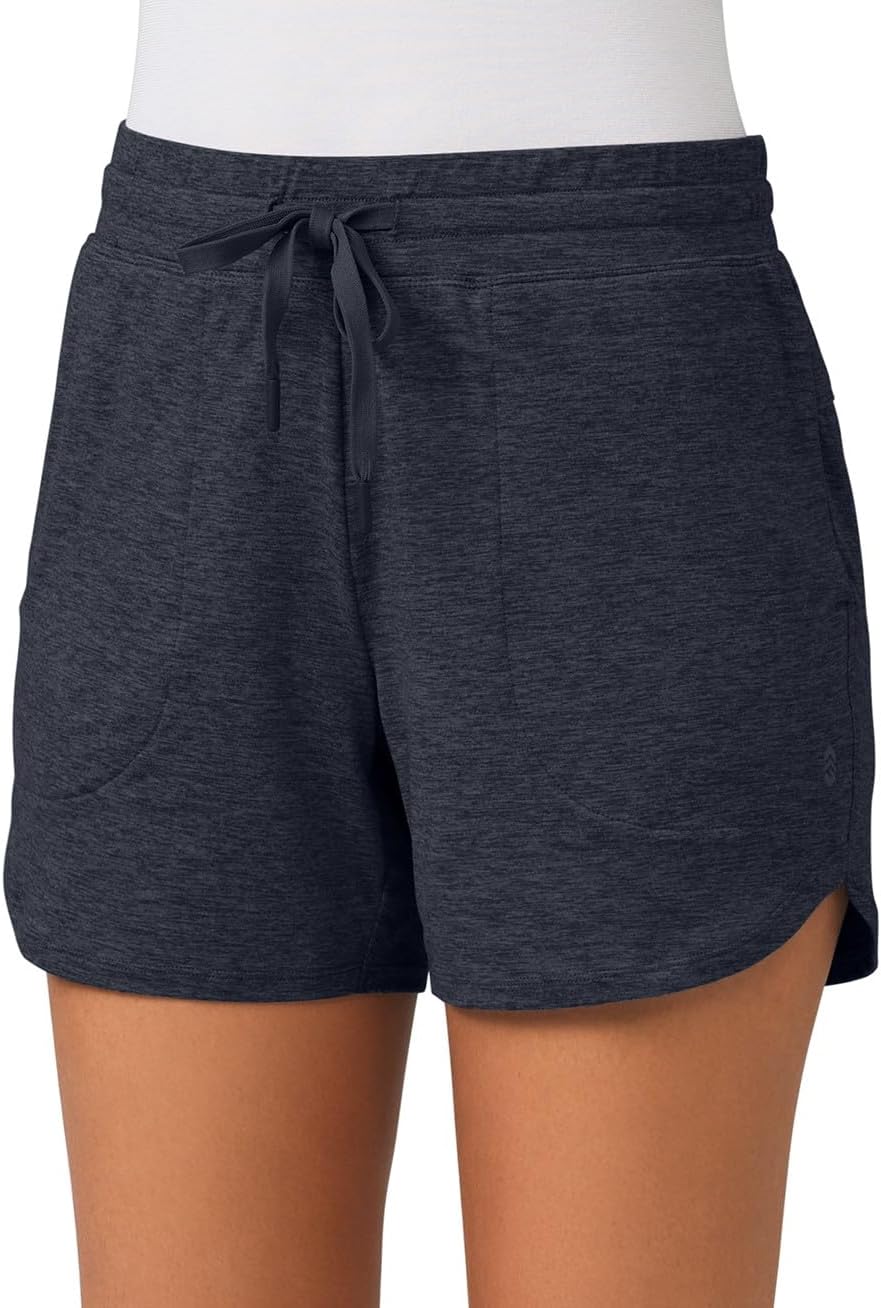 Free Country Women's Athletic Shorts Soft for Running Workout Gym Tennis Lightweight Short with Pockets-Cloud Knit