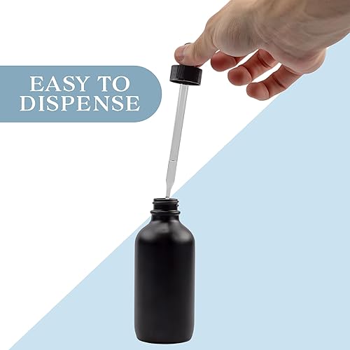 Miniatura 13 de Botellas cuentagotas de vidrio ámbar de 4 onzas (paquete de 6), botellas de vidrio recargables para aceites esenciales, cosméticos y cocina Marrón