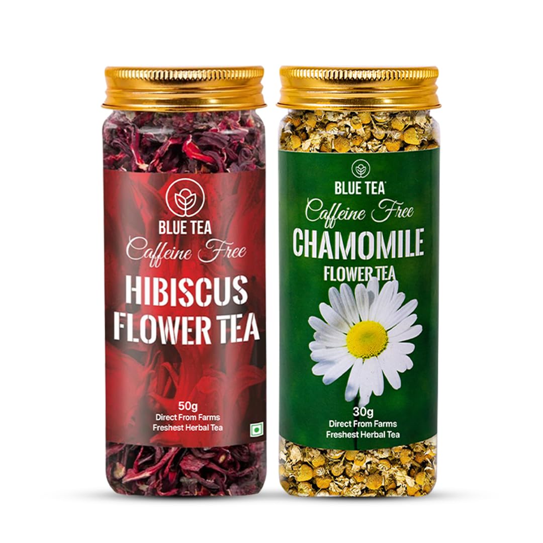 BLUE TEA - Combo Pack - Hibiscus Tea - 50 gm (80+ Cups) & Chamomile Tea - 30 g - 50+ Cups-image-29