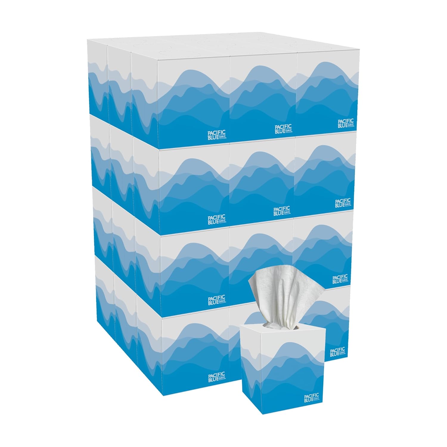 Georgia-Pacific, Pacific Blue Select Facial Tissue (46200), 2-Ply, 100 Sheets Per Box, 36 Cube Boxes Per Bulk Case