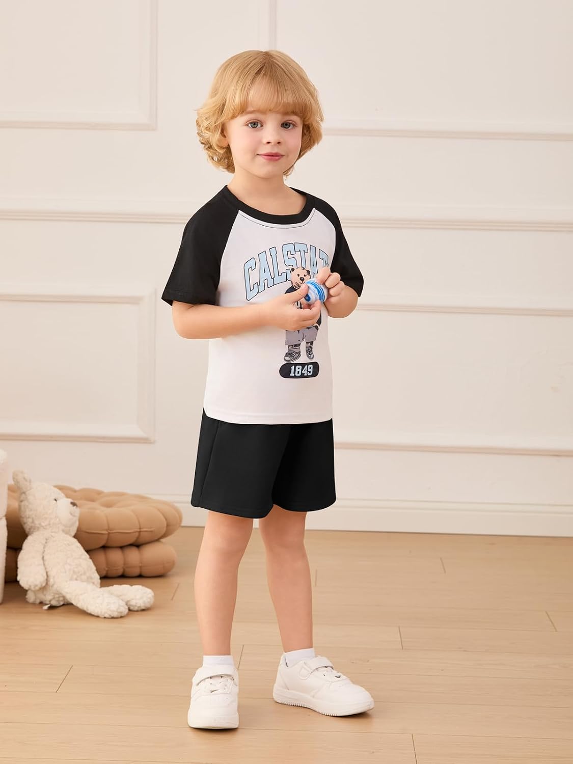Haloumoning Toddler Baby Boy Elastic Waist Shorts Kids Drawstring Pull On Athletic Shorts Summer Clothes 9M-8Y