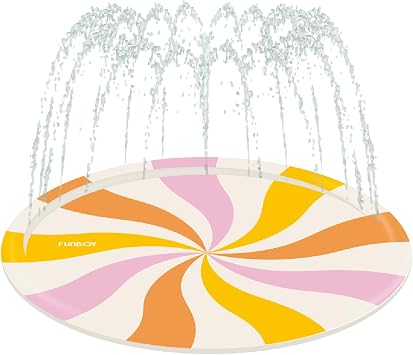 FUNBOY Swirl Kids Splash Pad, Inflatable Sprinkler | Inflatable Sprinkler Pool, Outdoor Water Play Mat, For Backyard, Garden, Lawn, For Boys & Girls
