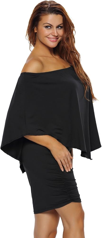 Amazon.com: YOUNGSON Women Off Shoulder Cape Slim Ruffles Bodycon Wrap Sweetheart Ruched Party Mini Bodycon Dress (Black,S) : Clothing, Shoes & Jewelry Amazon.com: YOUNGSON Women Off Shoulder Cape Slim Ruffles Bodycon Wrap Sweetheart Ruched Party Mini Bodycon Dress (Black,S) : Clothing, Shoes & Jewelry