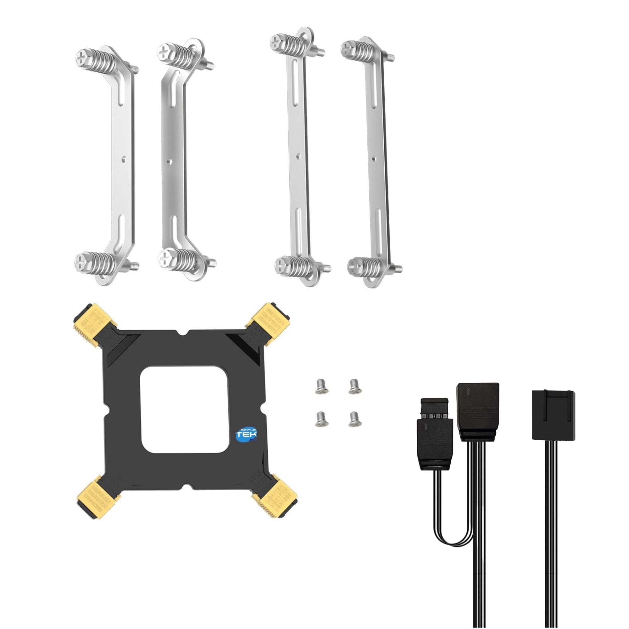 SIMPLETEK - Disipador CPU ARGB 120 mm | 1800 RPM 73.96 CFM | Blanco | Compatible con LGA 1700 1200 1366 1150 1151 1155 1156 AM5 AM4 AM3 AM2