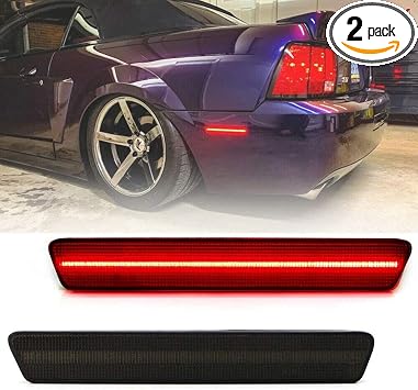 Led Rear Side Marker Lights for 1999-2004 F-ord Mustang Rear Bumper Led Side Marker Lamp 2pcs Smoked Lens