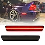 NSLUMO Led Rear Side Marker Lights for 1999-2004 F-ord Mustang Rear Bumper Led Side Marker Lamp 2pcs Smoked Lens