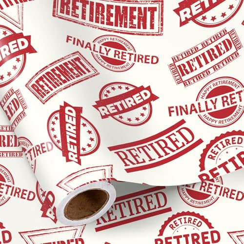 RUSPEPA Retirement Wrapping Paper Roll for Men Women, Mini Roll,