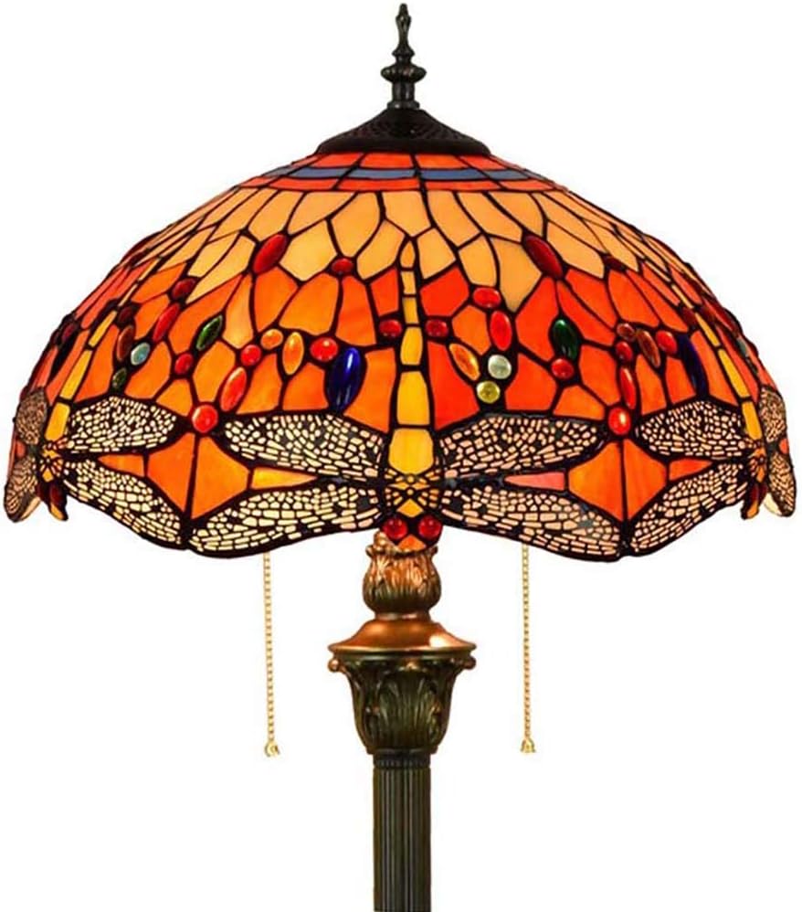 BDHBB Stained Glass Floor Lamp, Tiffany Style Reading Floor Lamp with