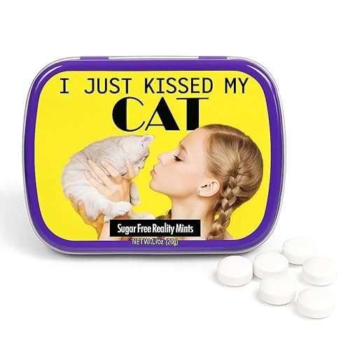 Miniatura 4 de I Just Kissed My Cat Mints – Regalo divertido para los amantes de los gatos – Regalos de señora loca – Latas de menta divertidas – Rellenos de