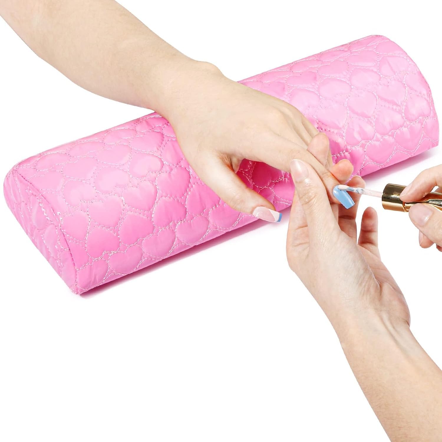 Bolt bee Nail Pillow Hand Rest for Nails, Washable PU Leather Nail Armrest Detachable Manicure Hand Pillow Cushion Nail Art Accessories Tool for Nails Tech (Pink)-image-40